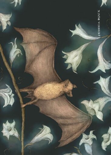 Bat and Moonflowers luonut Jessica Roux