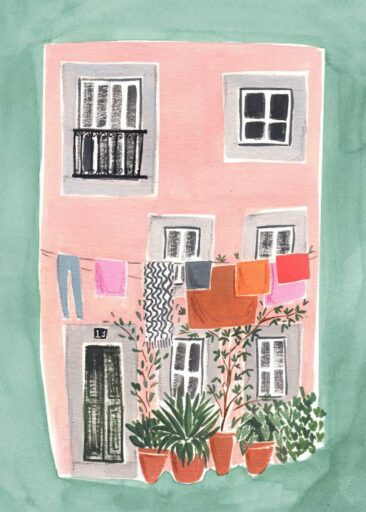 Pink house green luonut Emma Block