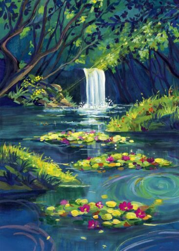 Magical waterfall luonut Zoe Art Garden