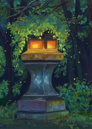 Mossy Japanese lantern luonut Zoe Art Garden