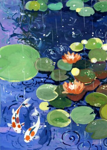 Water lily in the rain luonut Zoe Art Garden